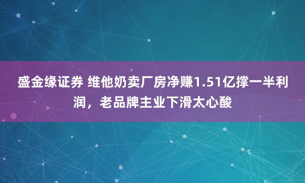 盛金缘证券 维他奶卖厂房净赚1.51亿撑一半利润，老品牌主业下滑太心酸